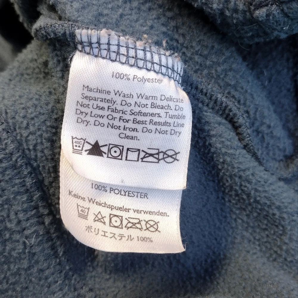 EDDIE BAUER Men's Sweater Fleece 1/4 Zip Blue Size LT